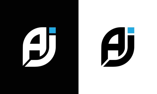 Vector plantilla vectorial de diseño de logotipo de letra aj