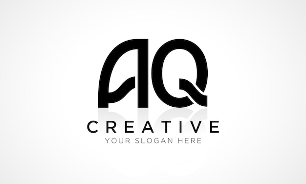 Plantilla vectorial de diseño de logotipo de letra AQ Letra inicial del alfabeto Diseño de logotipo AQ con ilustración comercial de reflejo brillante