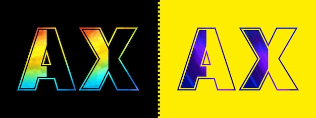 Plantilla vectorial de diseño de logotipo de letra AX Logotipo creativo, moderno y lujoso para la identidad empresarial corporativa