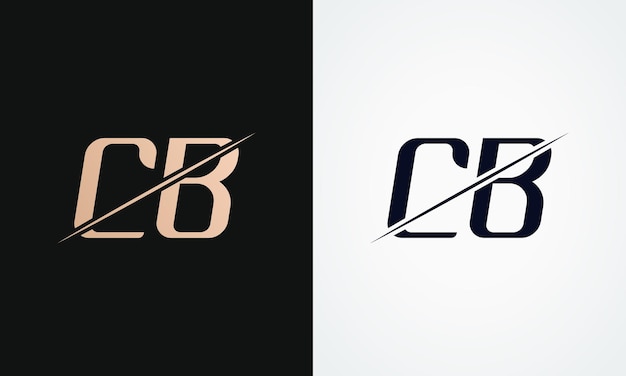 Plantilla vectorial de diseño de logotipo de letra cb Diseño de logotipo cb de letra dorada y negra