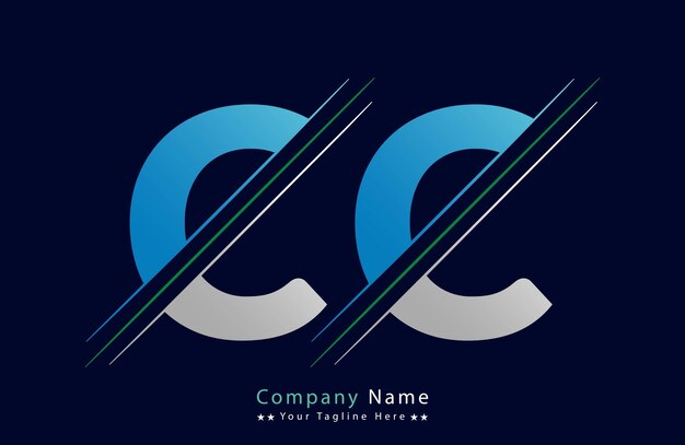plantilla vectorial de diseño del logotipo de la letra CC