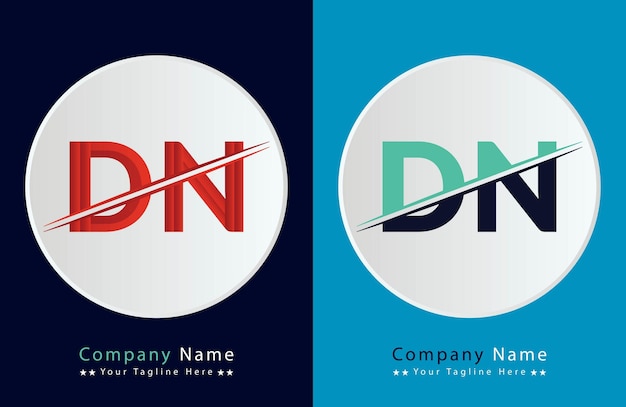 plantilla vectorial de diseño del logotipo de la letra DN
