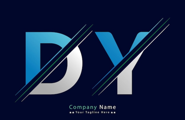 plantilla vectorial de diseño de logotipo de letra DY