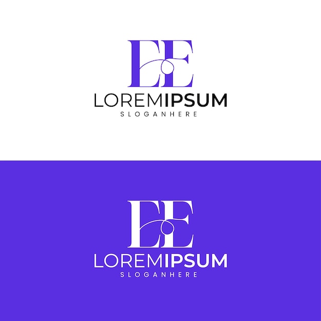 Plantilla vectorial de diseño de logotipo letra E inicial minimalista moderna