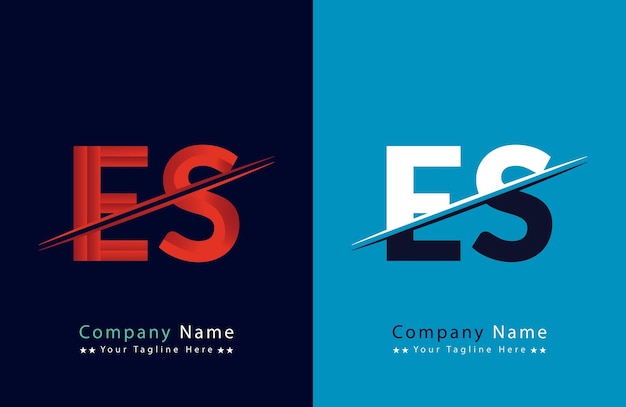 plantilla vectorial de diseño del logotipo de la letra ES
