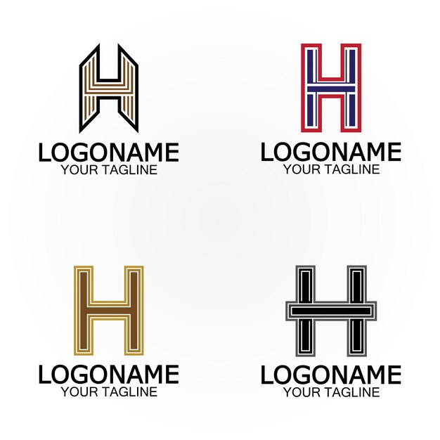 plantilla vectorial de diseño del logotipo de la letra H inicial