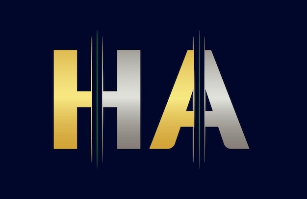 plantilla vectorial de diseño del logotipo de la letra HA
