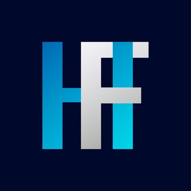 plantilla vectorial de diseño del logotipo de la letra HF