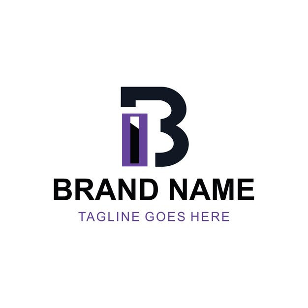 plantilla vectorial de diseño de logotipo de letra ib inicial minimalista vectorial moderno
