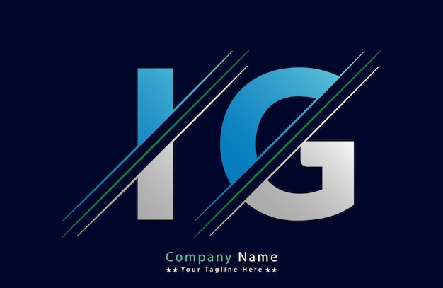 plantilla vectorial de diseño del logotipo de la letra iG
