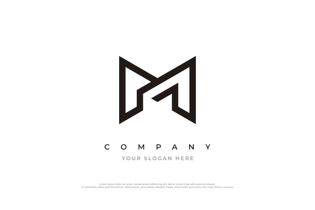 plantilla vectorial de diseño de logotipo de la letra inicial M