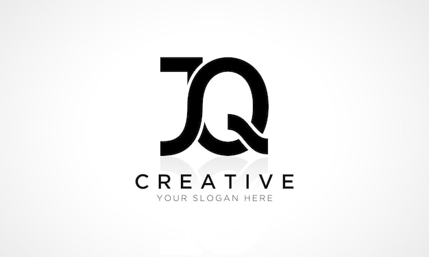 Plantilla vectorial de diseño de logotipo de letra JQ Letra inicial del alfabeto Diseño de logotipo JQ con ilustración comercial de reflejo brillante