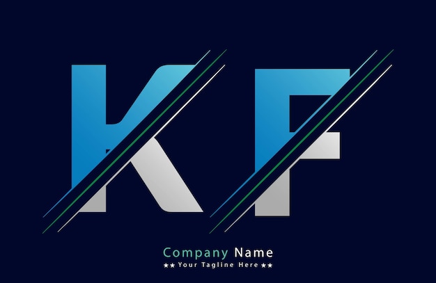 plantilla vectorial de diseño del logotipo de la letra KF