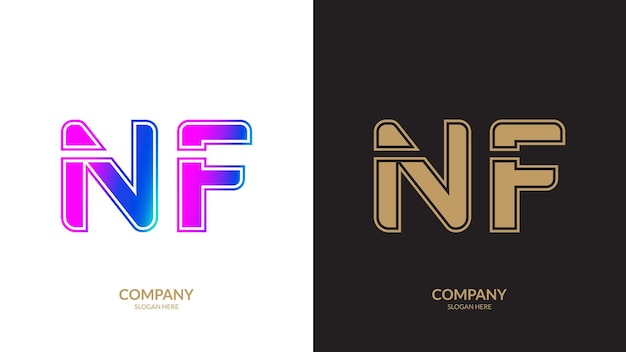 plantilla vectorial de diseño del logotipo de la letra NF