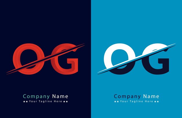 plantilla vectorial de diseño del logotipo de la letra OG