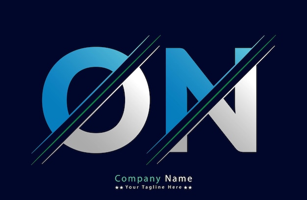 Plantilla vectorial de diseño del logotipo de la letra ON
