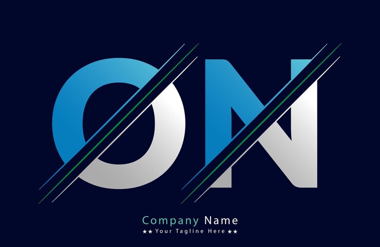 Vector plantilla vectorial de diseño del logotipo de la letra on