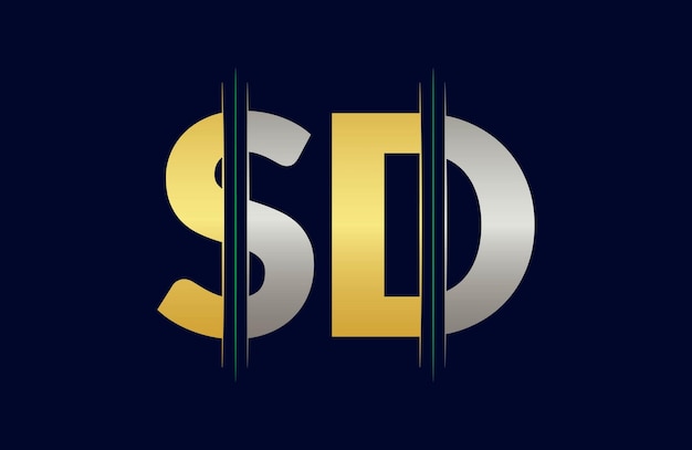 plantilla vectorial de diseño del logotipo de la letra SD