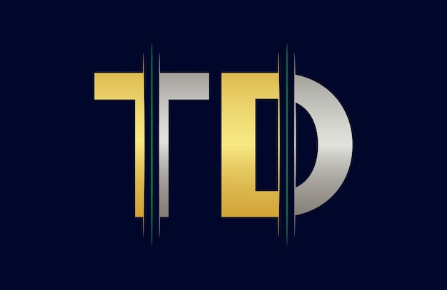 plantilla vectorial de diseño del logotipo de la letra TD