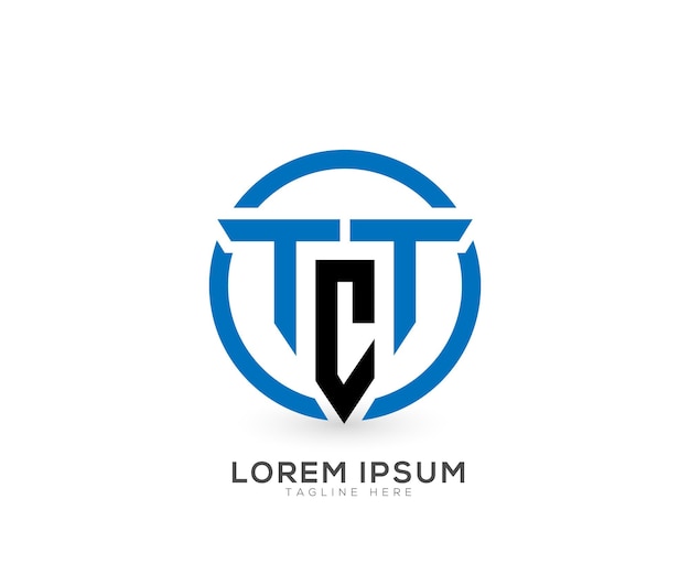 Plantilla vectorial de diseño de logotipo de letra TTC