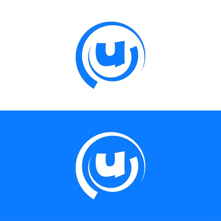 Vector plantilla vectorial de diseño de logotipo de letra u inicial minimalista moderna