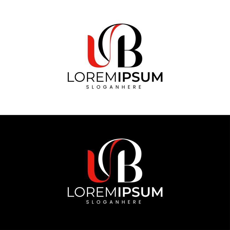 Vector plantilla vectorial de diseño de logotipo de letra ub inicial minimalista moderna
