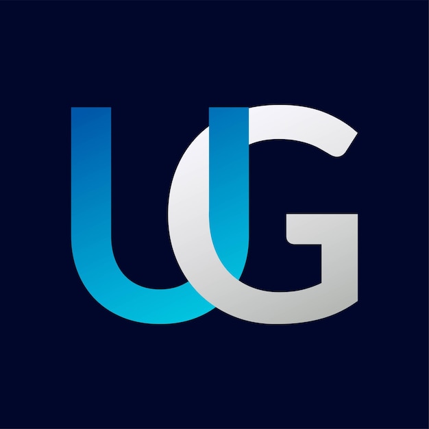 Plantilla vectorial de diseño del logotipo de la letra UG