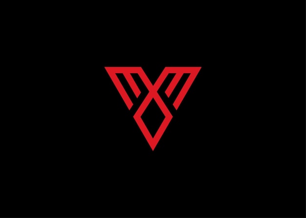 plantilla vectorial de diseño del logotipo de la letra V M monograma