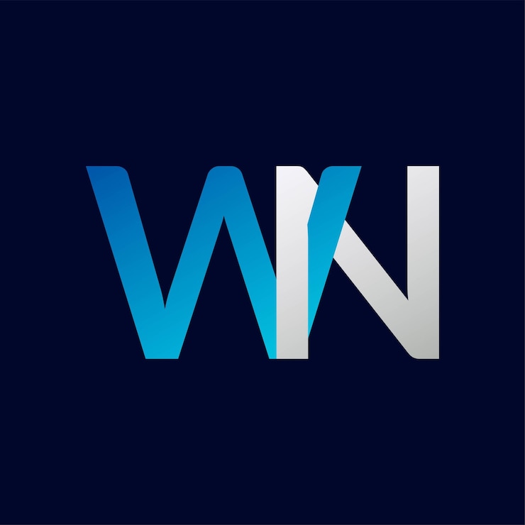 Vector plantilla vectorial de diseño del logotipo de la letra wn