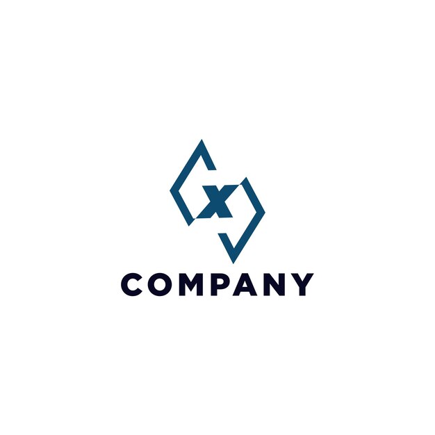 plantilla vectorial de diseño de logotipo de letra X abstracta