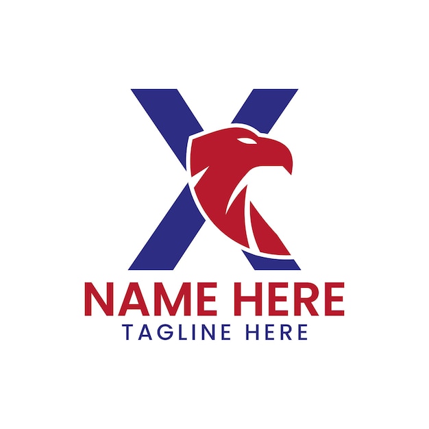 Plantilla vectorial de diseño de logotipo de letra X Eagle