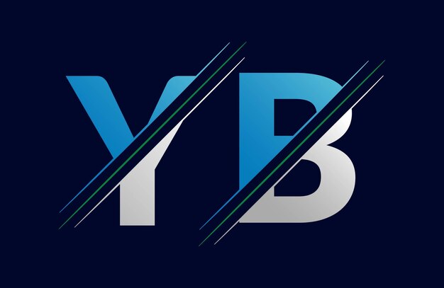 plantilla vectorial de diseño del logotipo de la letra YB