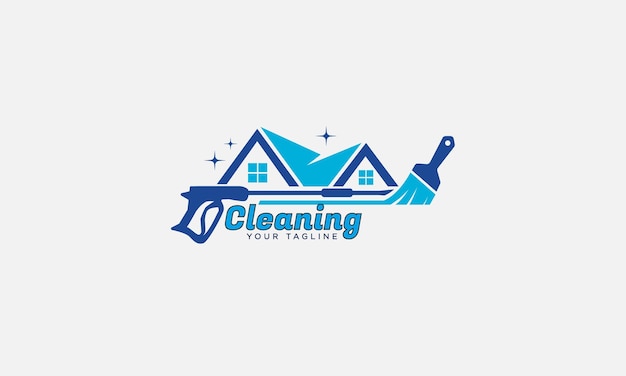plantilla vectorial de diseño de logotipo de limpieza creativa