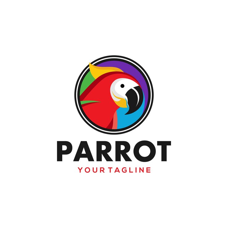 Vector plantilla vectorial de diseño de logotipo de loro