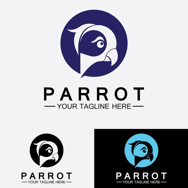 Plantilla vectorial de diseño de logotipo de loro