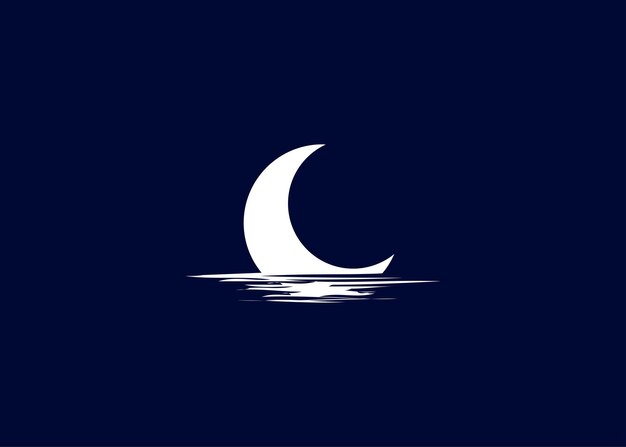 Plantilla vectorial de diseño de logotipo de luna minimalista