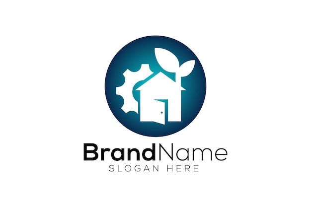 Plantilla vectorial de diseño de logotipo de mantenimiento y demolición de propiedades
