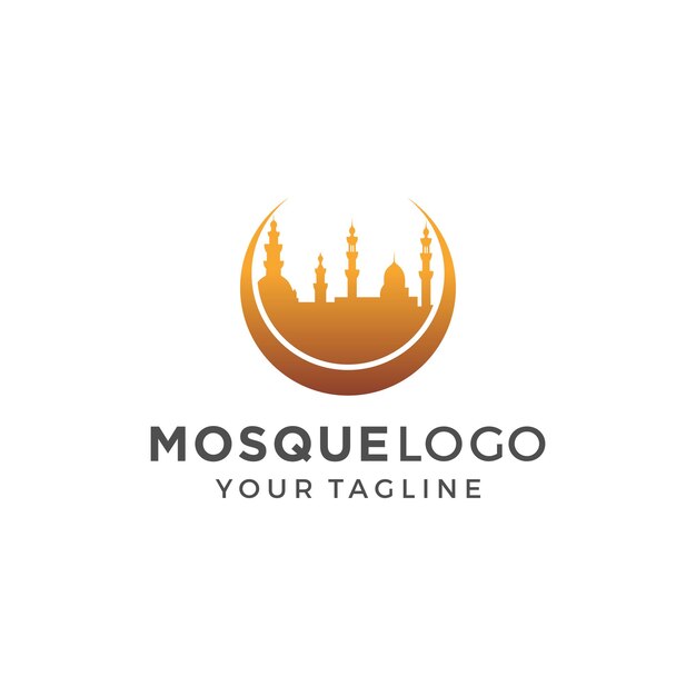 Plantilla vectorial de diseño de logotipo de mezquita