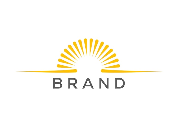 Plantilla vectorial de diseño de logotipo minimalista del sol