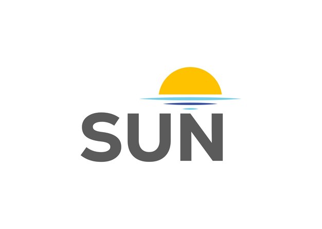 Plantilla vectorial de diseño de logotipo minimalista del sol