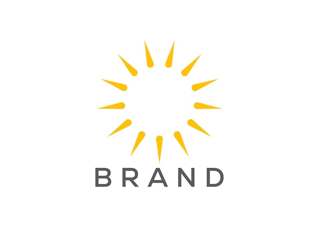 Plantilla vectorial de diseño de logotipo minimalista del sol