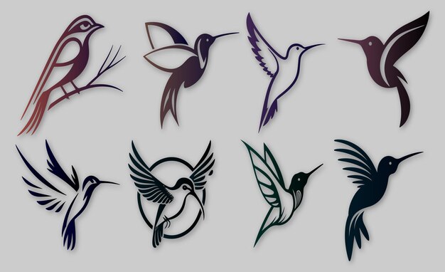 Vector plantilla vectorial de diseño de logotipo moderno de colibrí