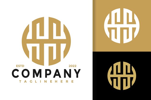 Plantilla vectorial de diseño de logotipo moderno de Letter SS o Hs Company