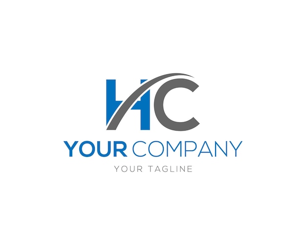 Plantilla vectorial de diseño del logotipo del monograma del alfabeto HC