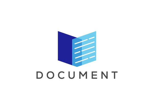 Plantilla vectorial de diseño del logotipo del monograma del documento de la letra M