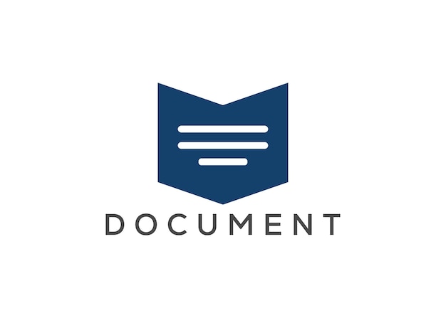 Plantilla vectorial de diseño del logotipo del monograma del documento de la letra M