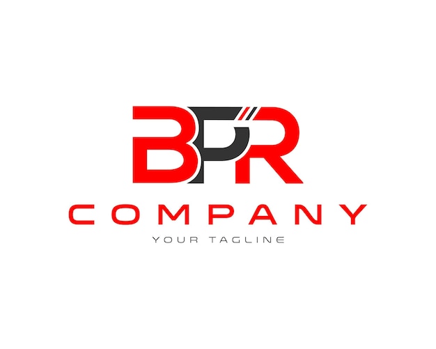 plantilla vectorial de diseño del logotipo del monograma inicial de la letra BPR