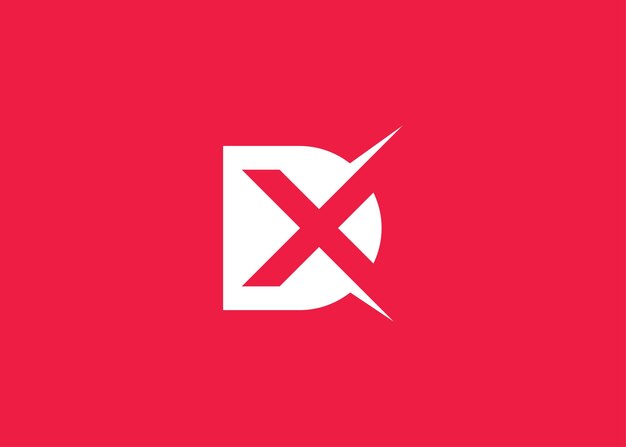 Plantilla vectorial de diseño de logotipo de monograma de letra DX