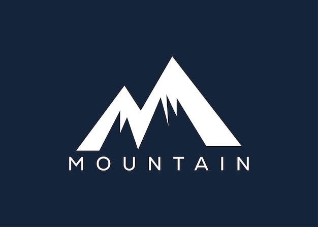 Plantilla vectorial de diseño de logotipo de montaña mínima Logotipo de vector de colina
