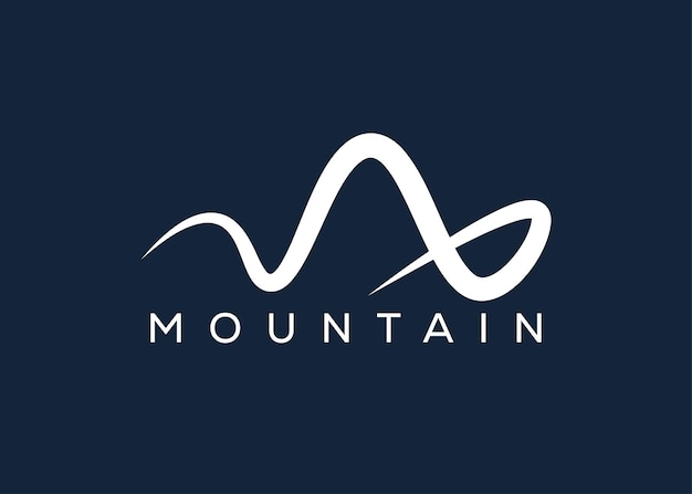 Plantilla vectorial de diseño de logotipo de montaña mínima Logotipo de vector de colina